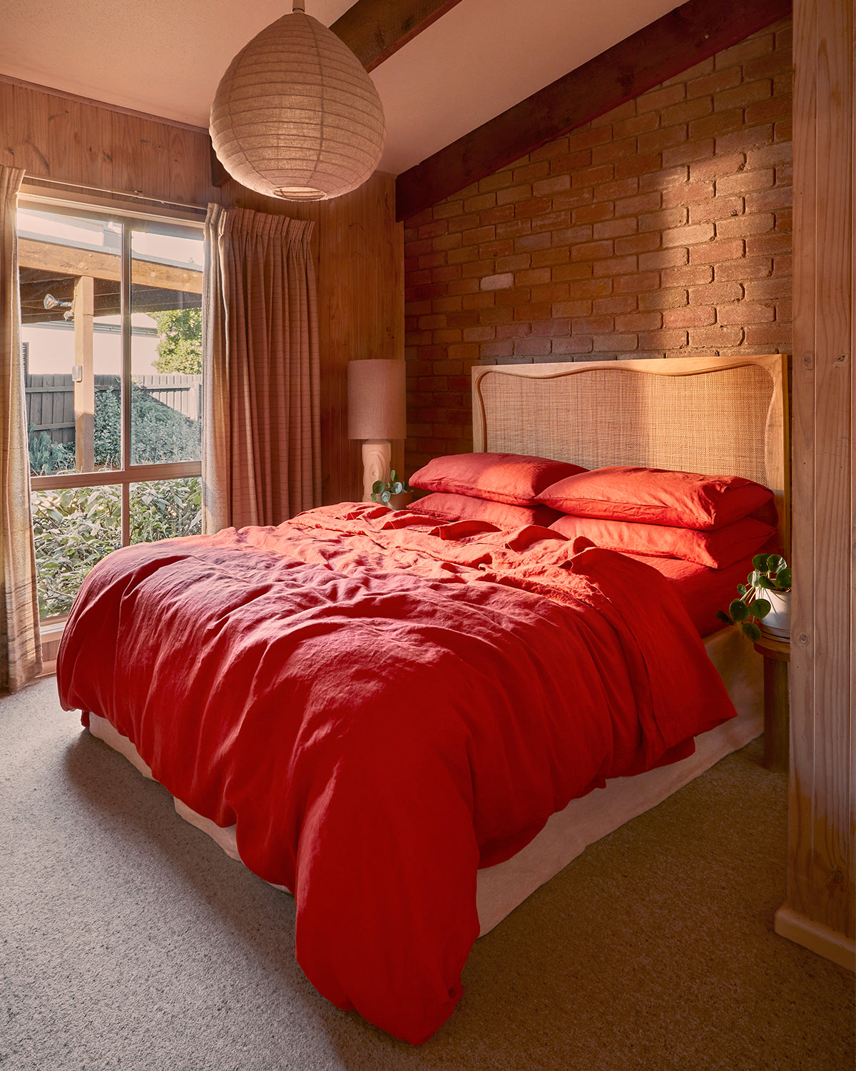 Paprika Flax Linen Duvet Cover