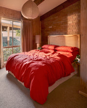 Paprika 100% Flax Linen Fitted Sheet