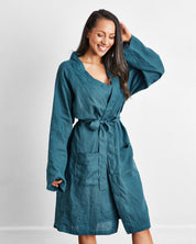Women Linen Classic Robe