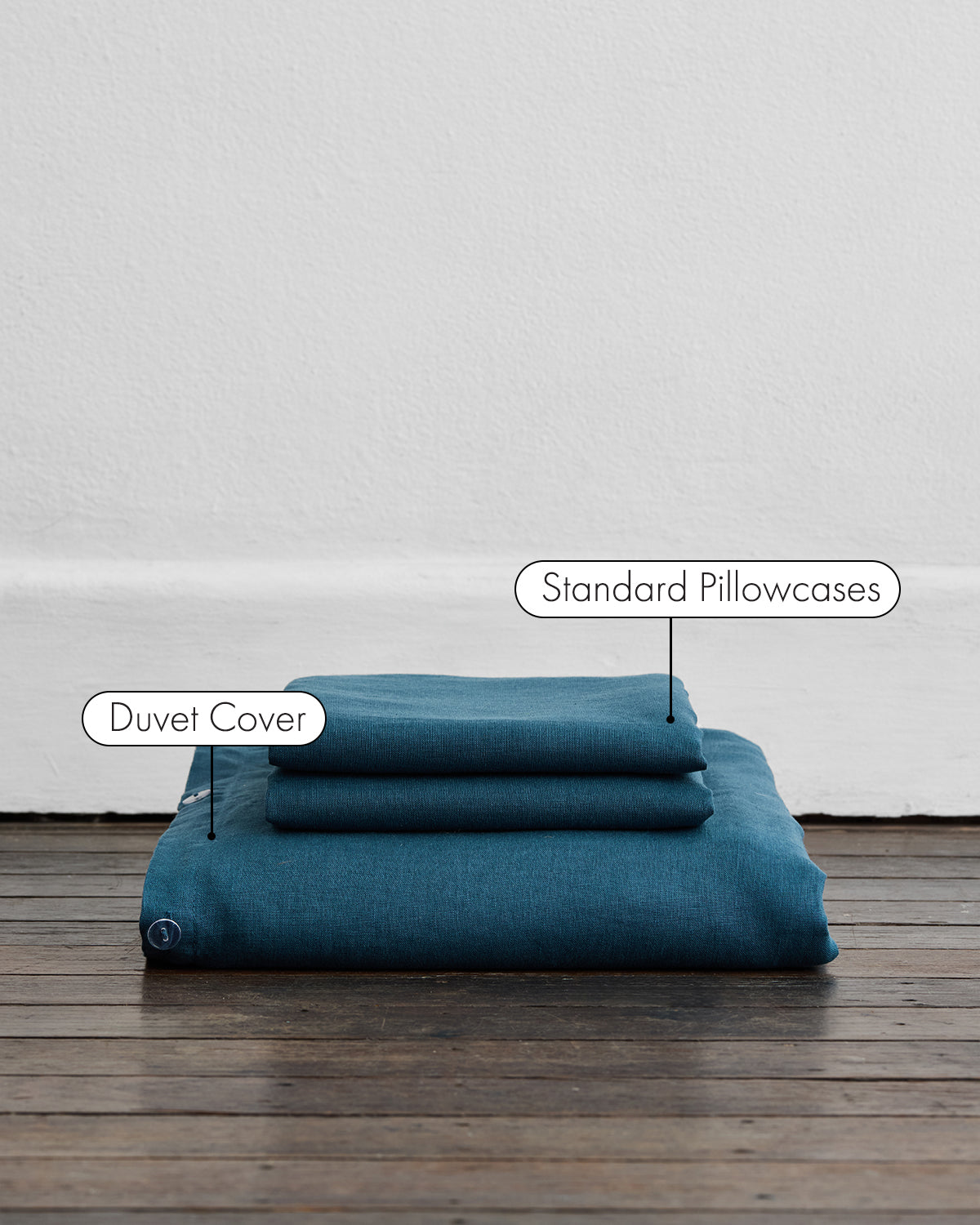 Petrol 100% Flax Linen Duvet Cover Sets