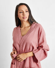 Women Linen Classic Robe