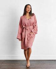 Women Linen Classic Robe
