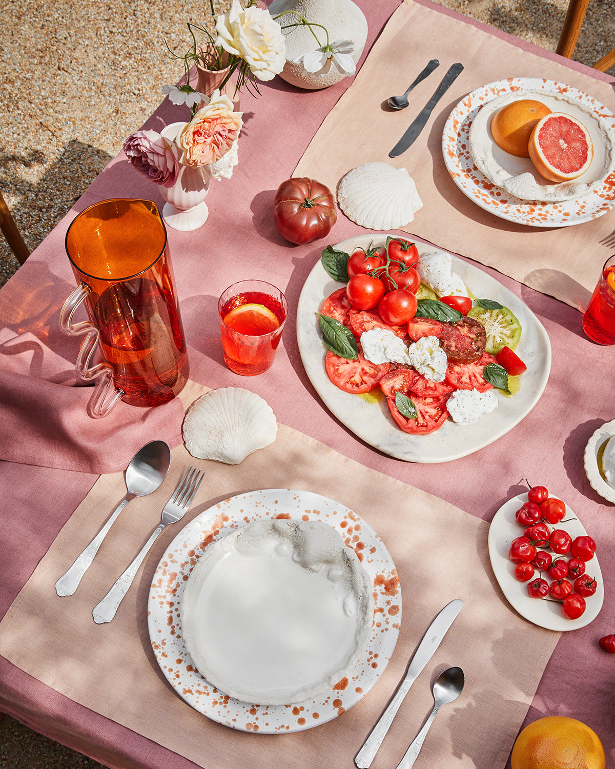 Linen Tablecloth in Pink Clay