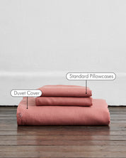 Pink Clay 100% Flax Linen Duvet Cover Sets