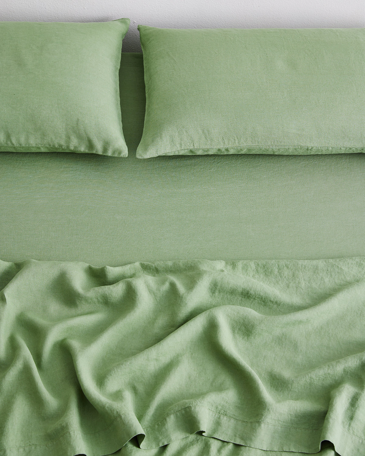 Pistachio 100% Flax Linen Fitted Sheet