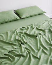 Pistachio 100% Flax Linen Fitted Sheet