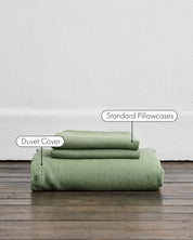 Pistachio 100% Flax Linen Duvet Cover Sets