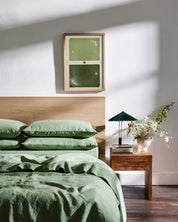 Pistachio 100% Flax Linen Fitted Sheet