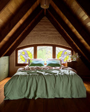 Pistachio Flax Linen Duvet Cover