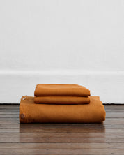 Rust 100% Flax Linen Duvet Cover Sets