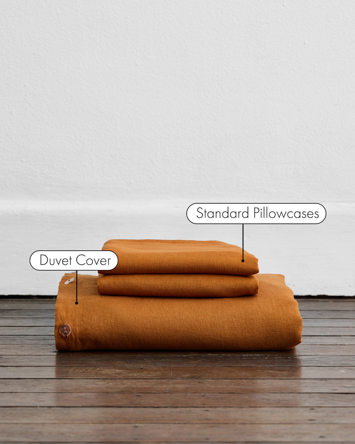 Rust 100% Flax Linen Duvet Cover Sets