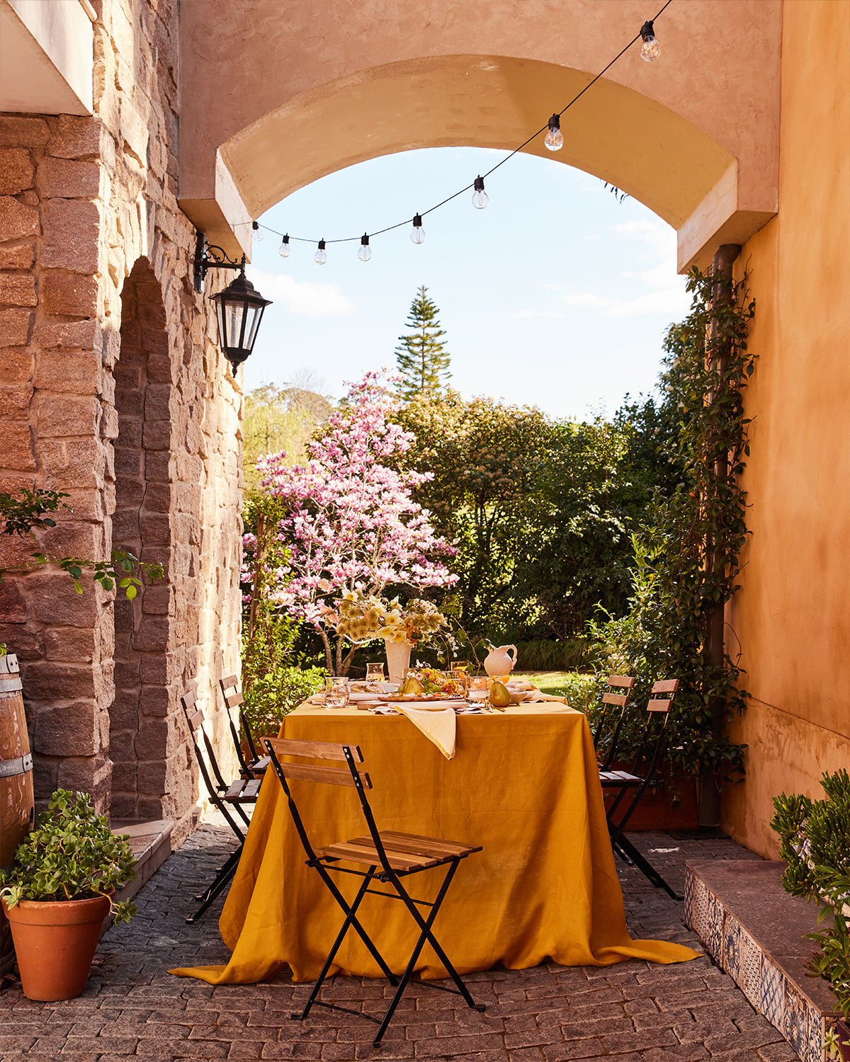 Linen Tablecloth in Turmeric