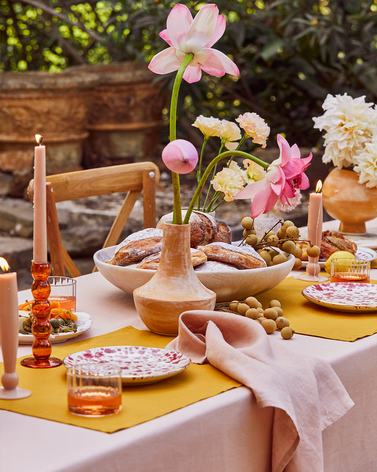 Linen Tablecloth in Terracotta
