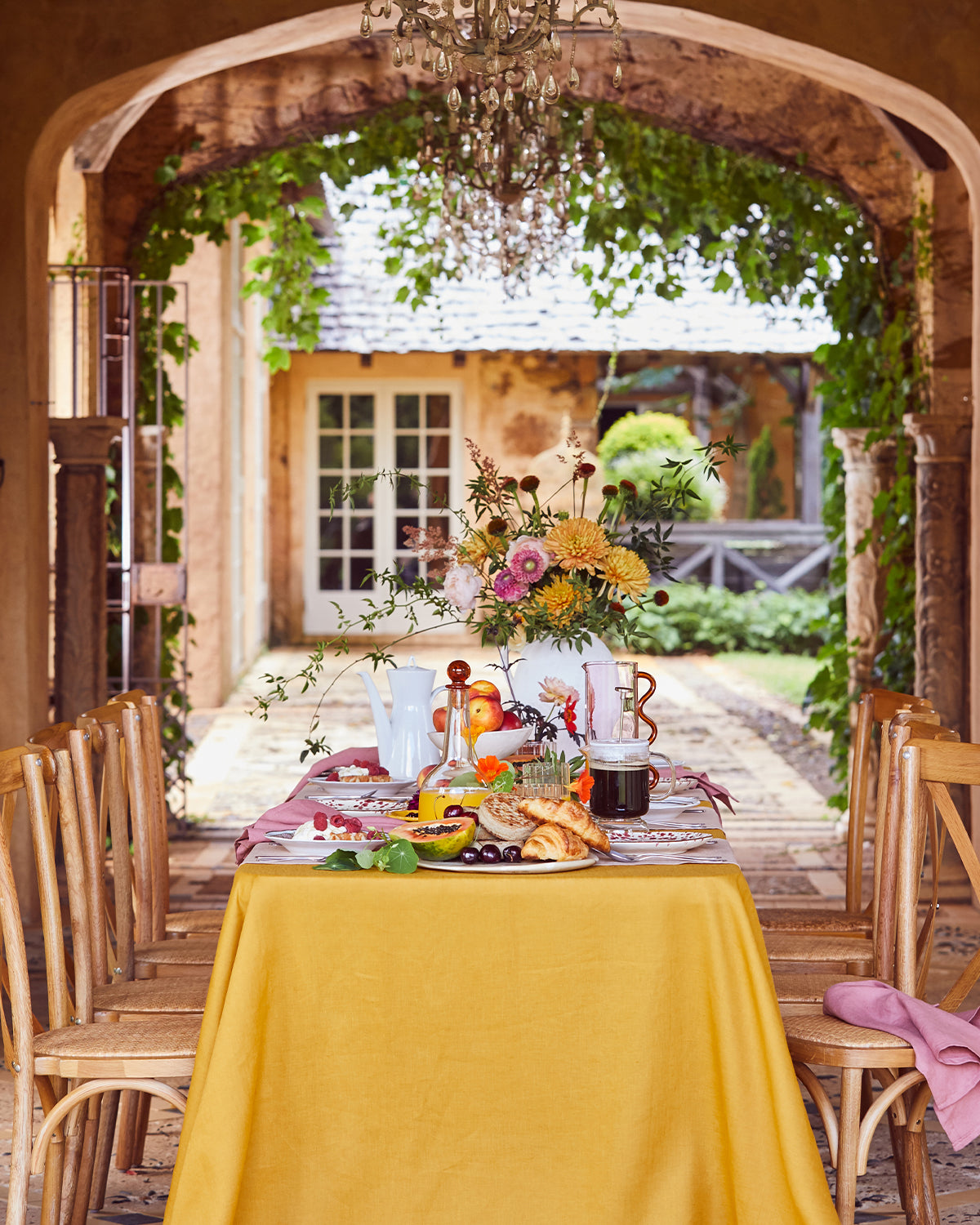 Linen Tablecloth in Turmeric
