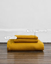 Turmeric 100% Flax Linen Duvet Cover Sets