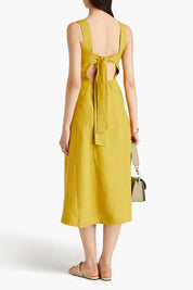 Premium Linen Maxi Shirt Dress