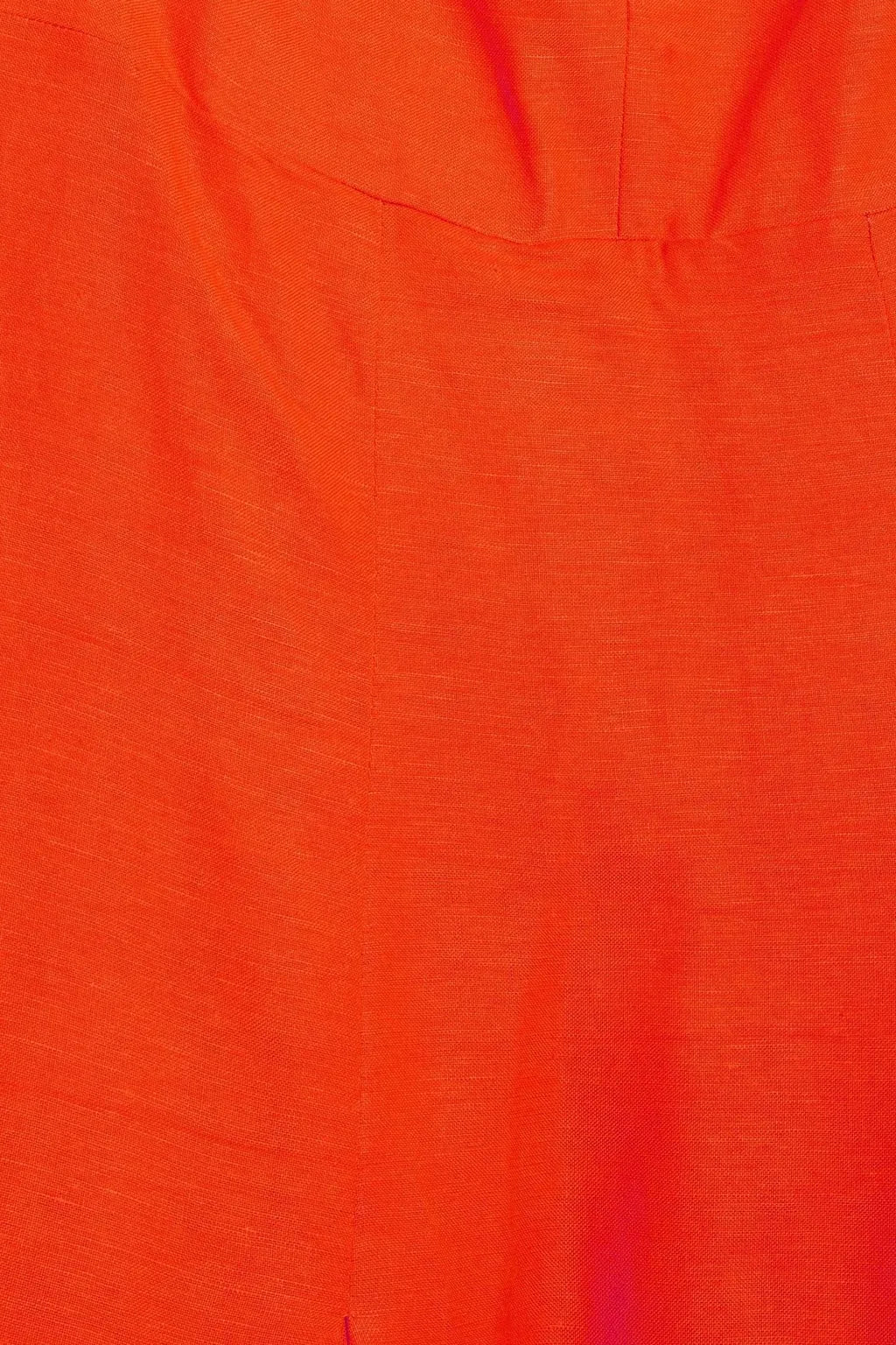 Lulu pleated linen-blend halterneck midi dress