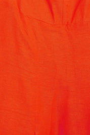 Lulu pleated linen-blend halterneck midi dress