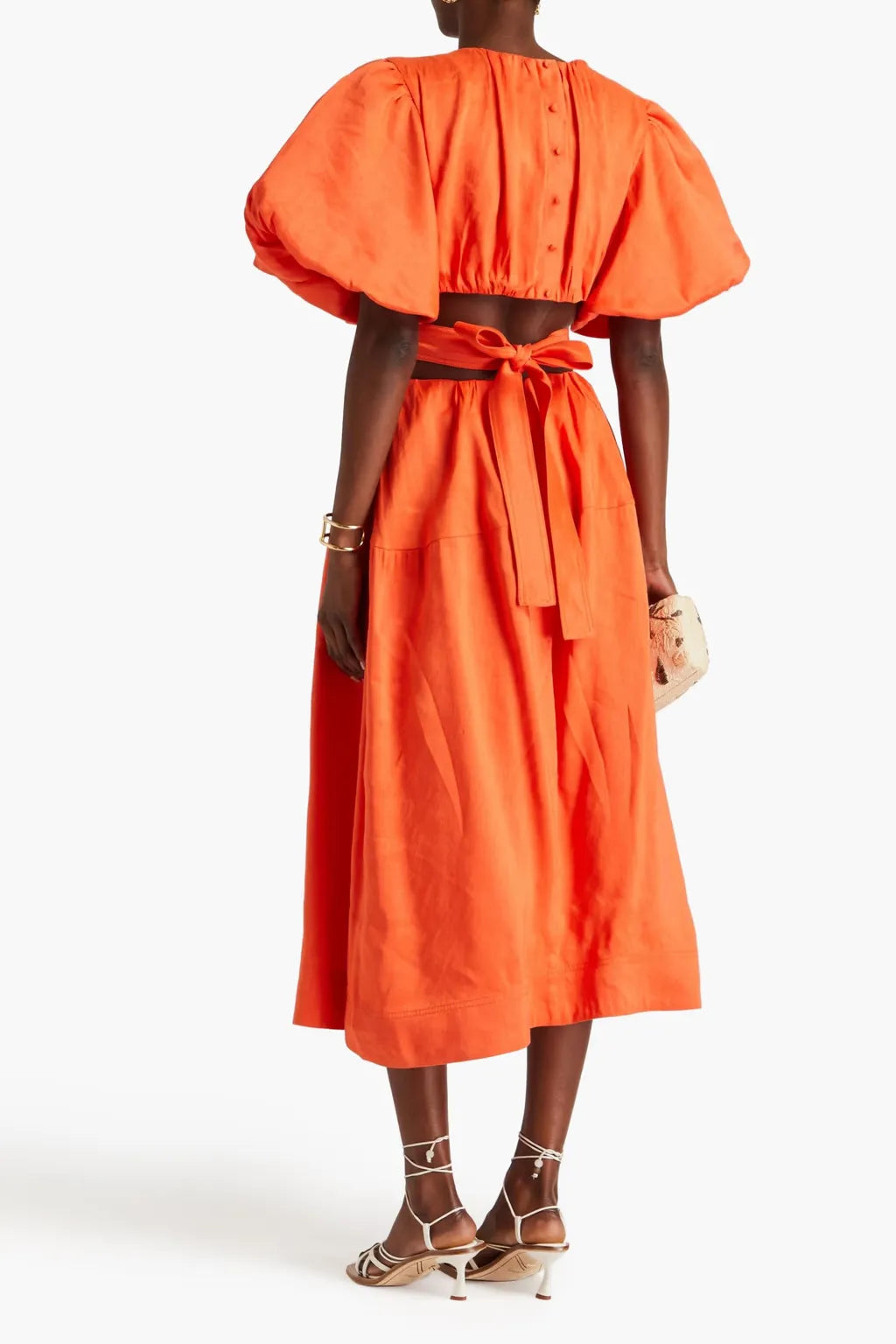 Cosette cutout linen-blend midi dress