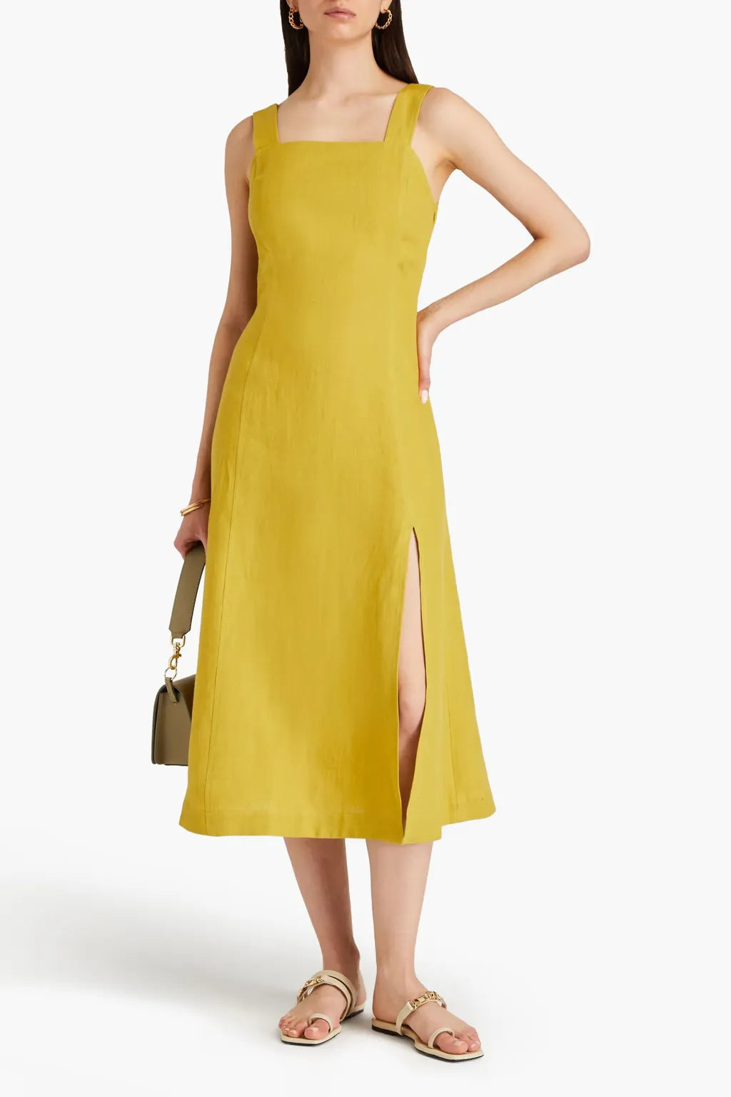 Premium Linen Maxi Shirt Dress