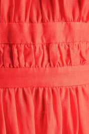 Shelly pleated linen-canvas halterneck midi dress