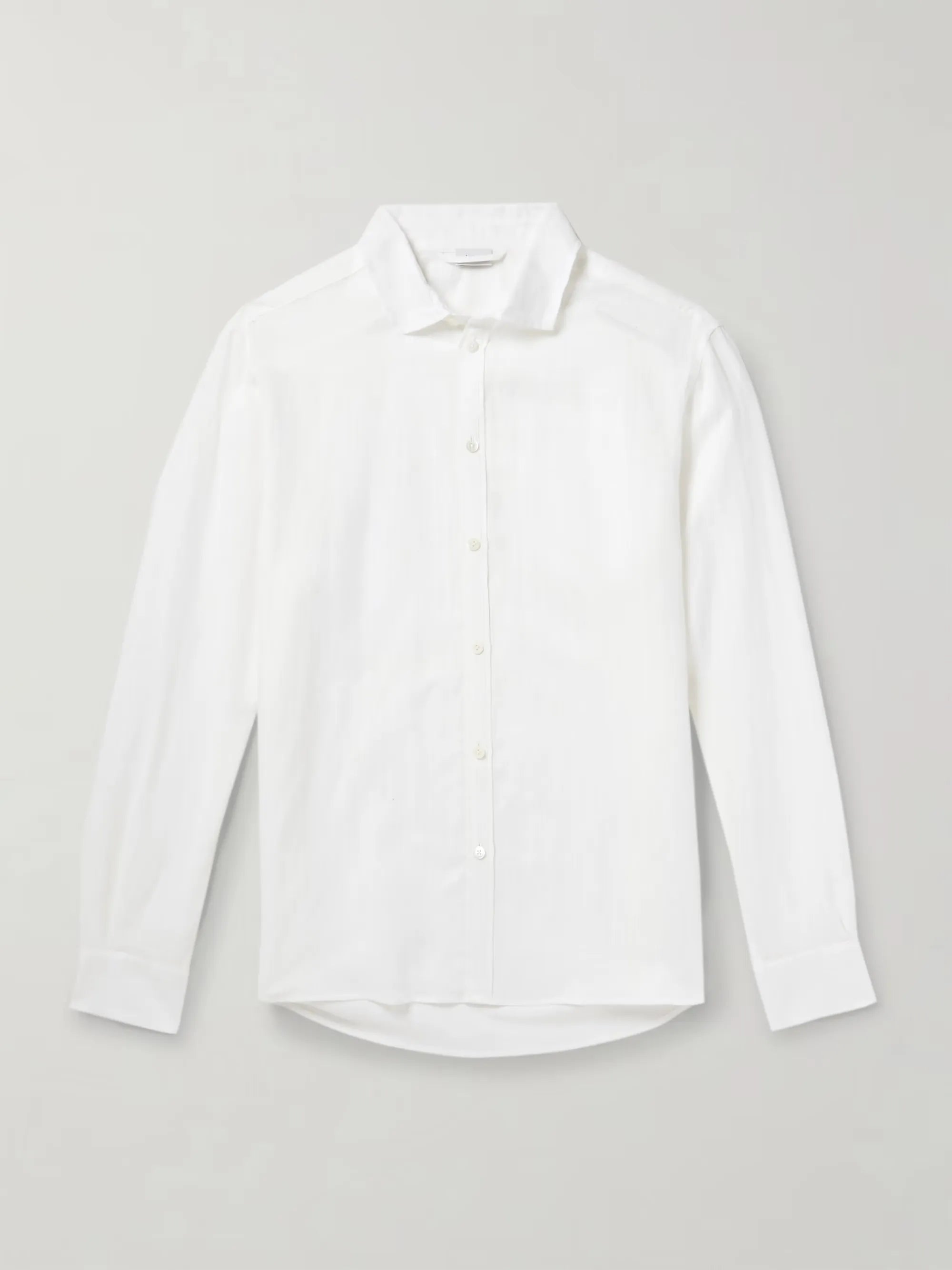 Cutaway-Collar Linen and Cotton-Blend Shirt