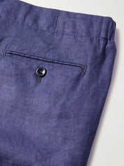 Straight-Leg Linen Drawstring Shorts