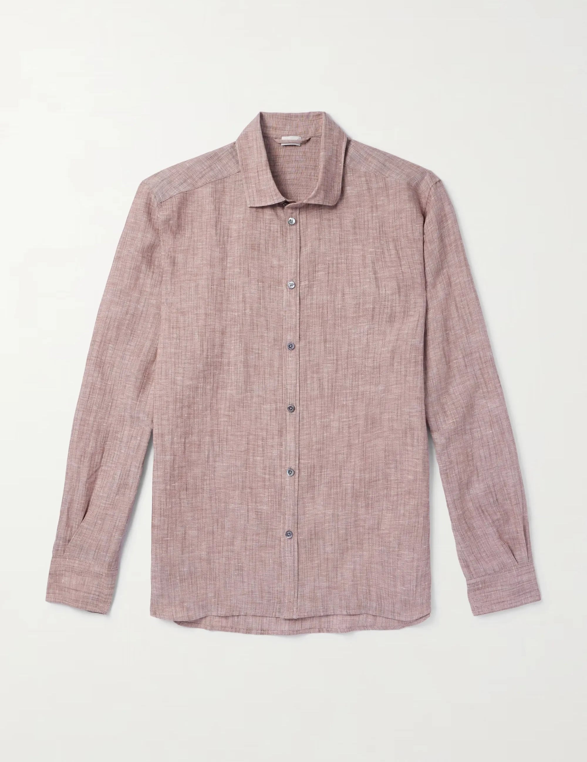 Cutaway-Collar Linen and Cotton-Blend Shirt