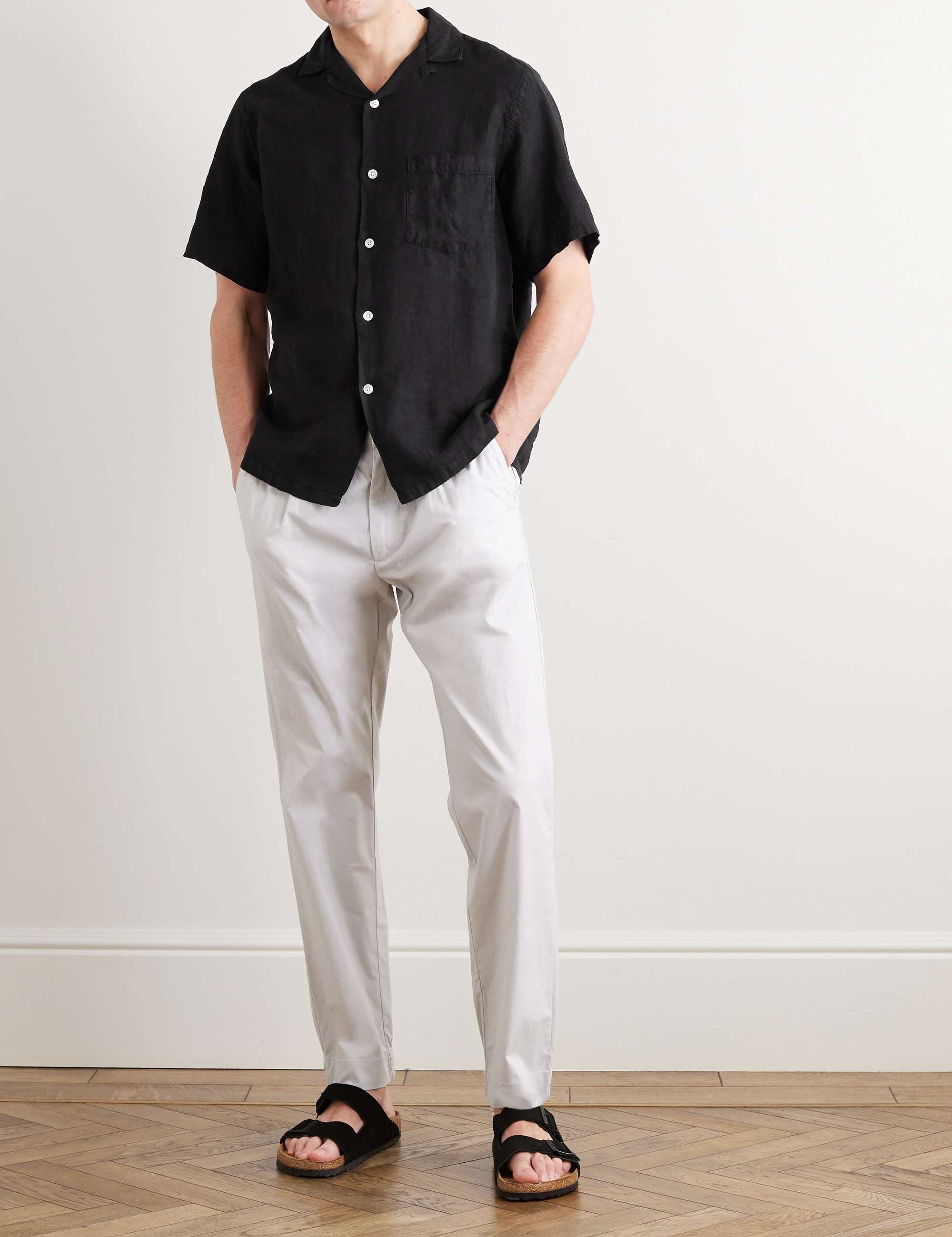 Camp-Collar Linen Shirt