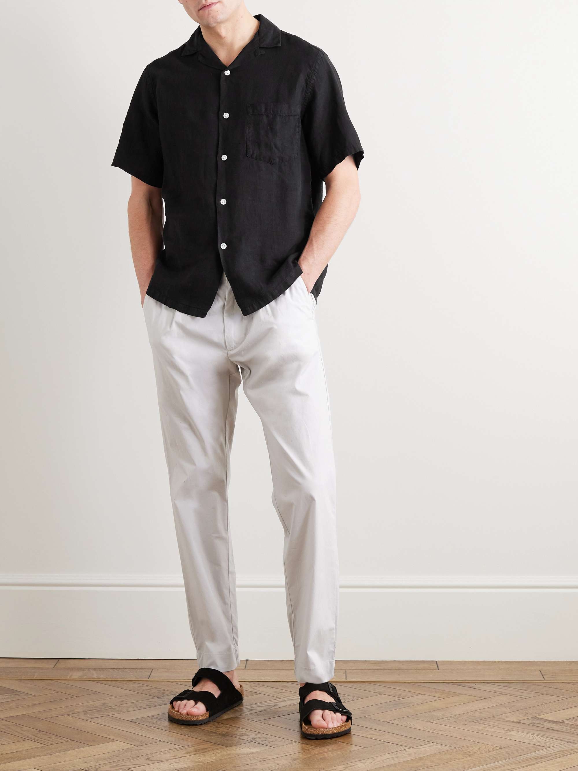 Camp-Collar Linen Shirt