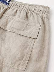 Straight-Leg Linen Drawstring Cargo Shorts