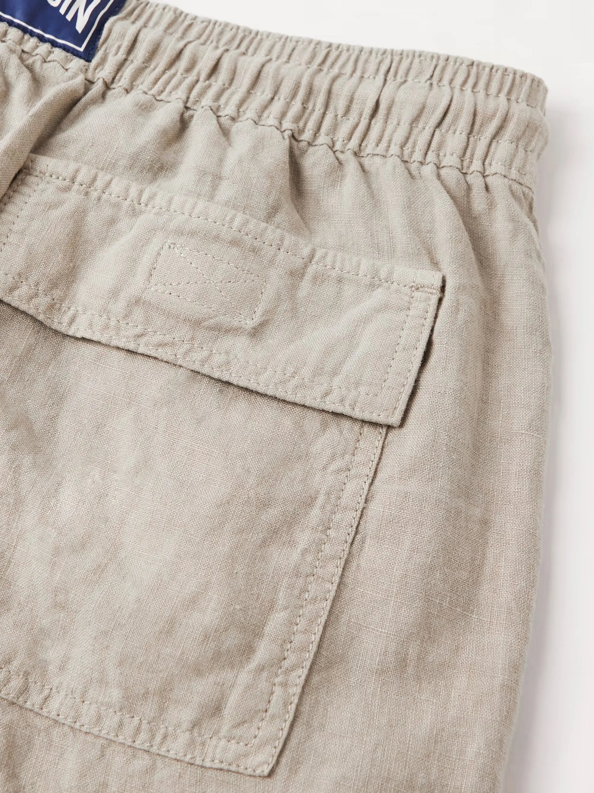 Straight-Leg Linen Drawstring Cargo Shorts