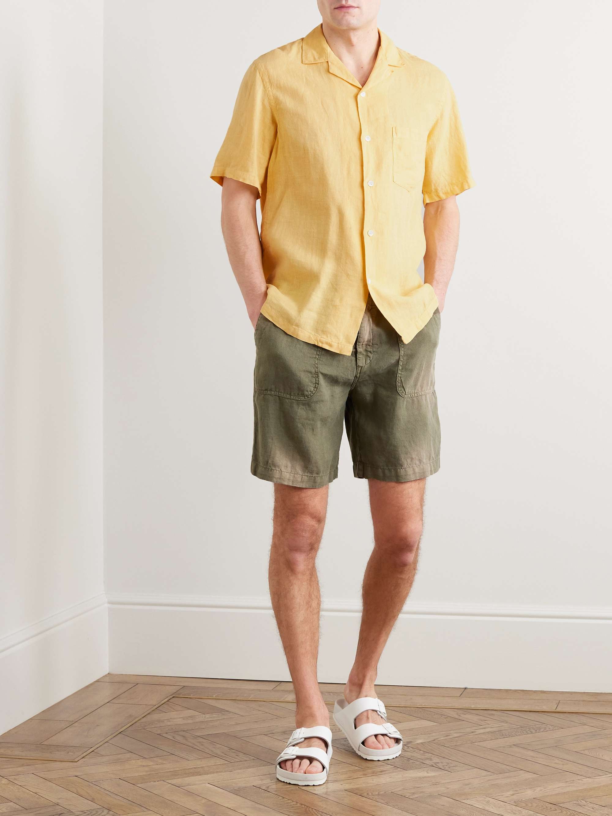 Camp-Collar Linen Shirt