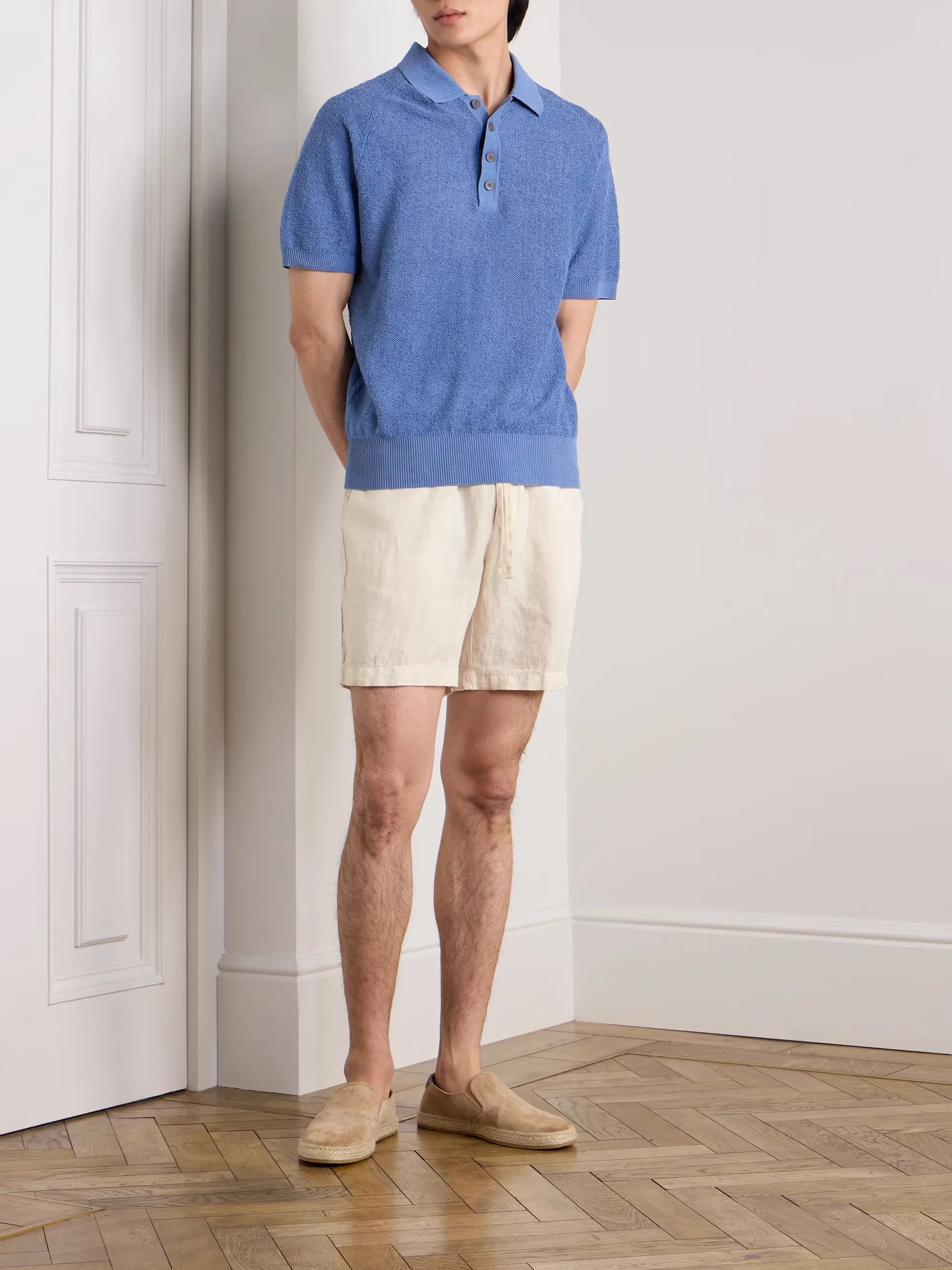 Samuel Straight-Leg Linen Drawstring Shorts