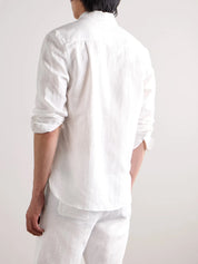Cutaway-Collar Linen and Cotton-Blend Shirt