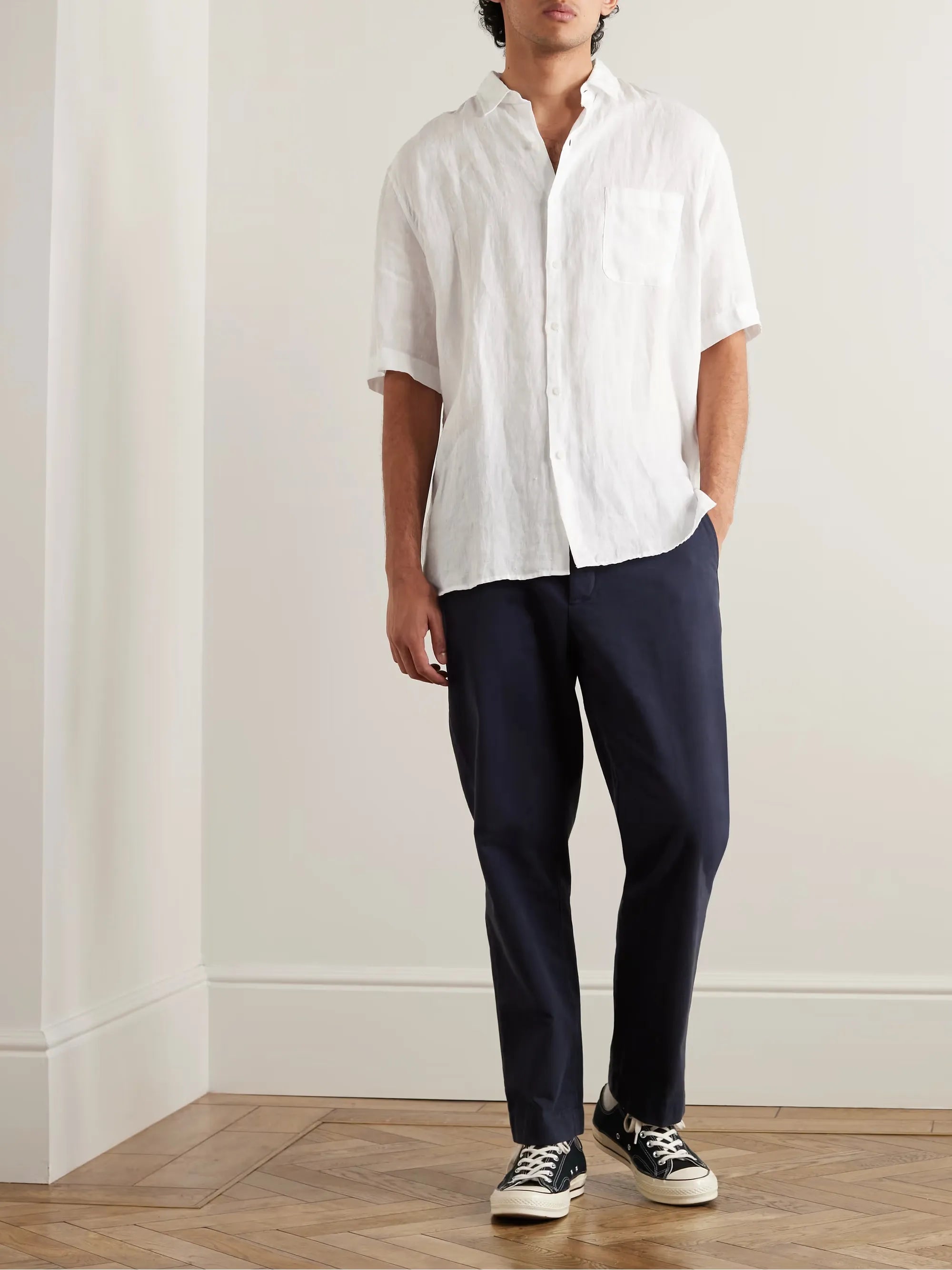 Basic Linen Shirt in White