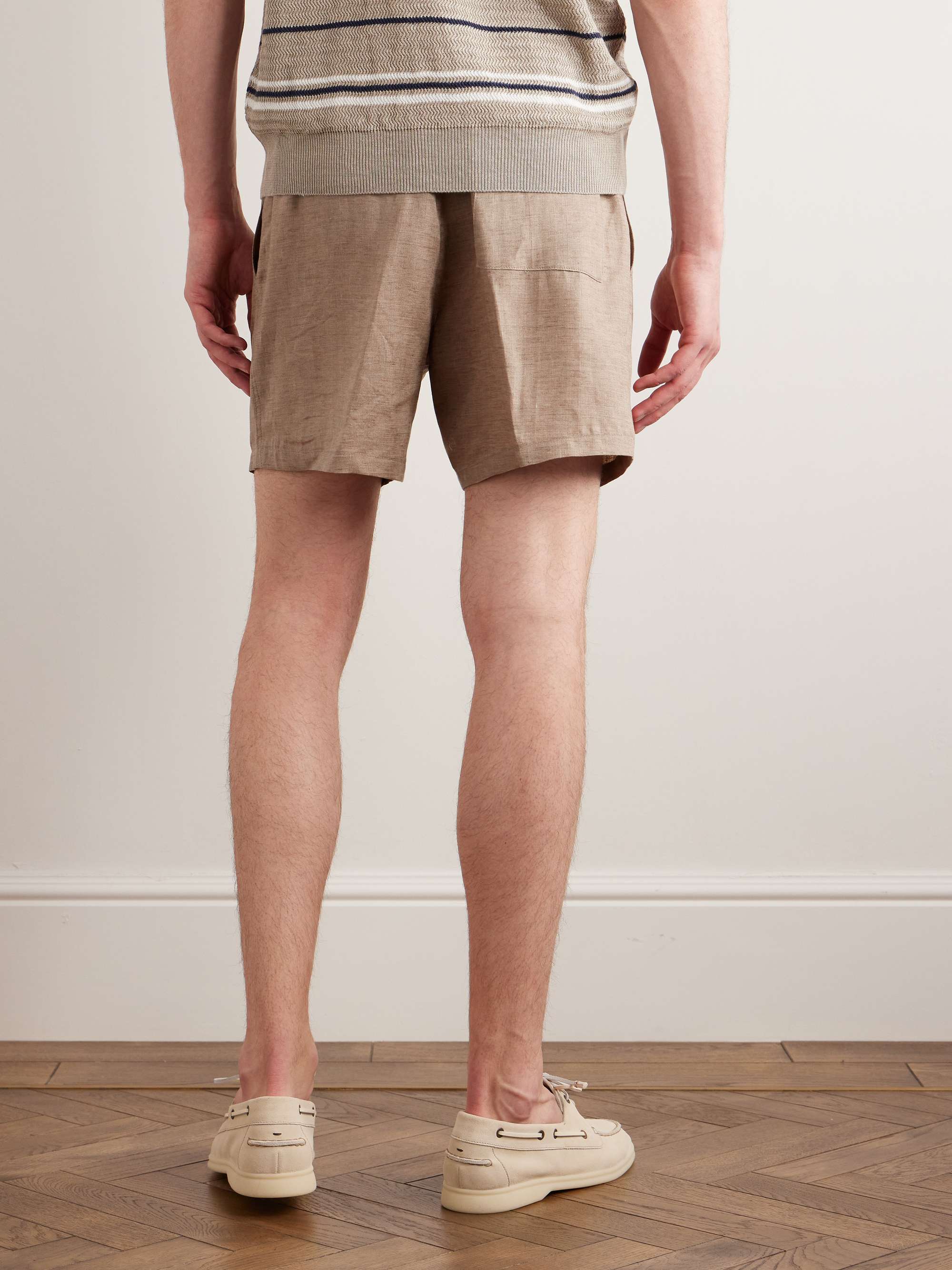 Linen Drawstring Bermuda Shorts