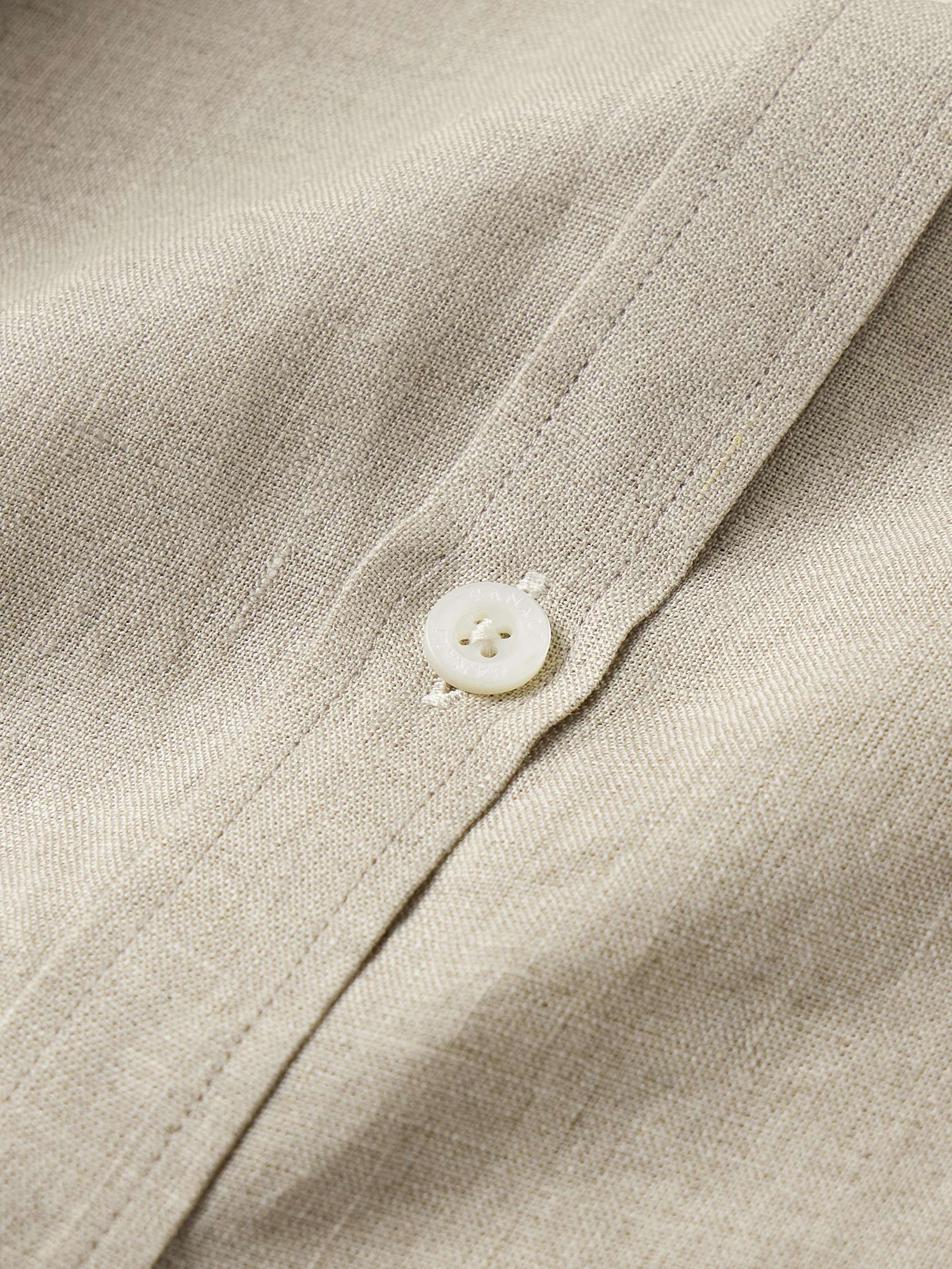 Men Linen Shirt in Beige