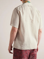 Convertible-Collar Linen Shirt