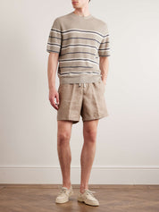 Linen Drawstring Bermuda Shorts