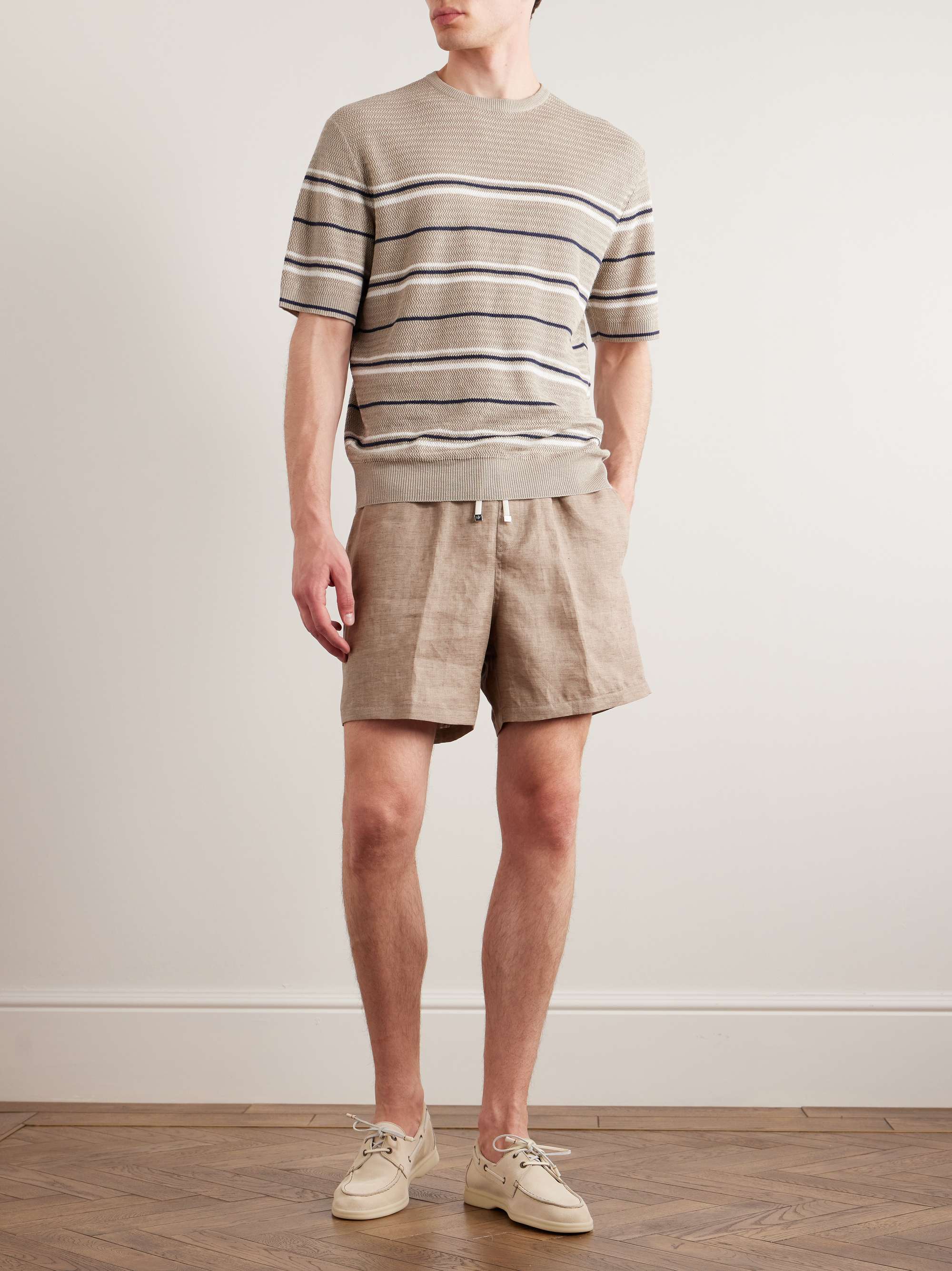 Linen Drawstring Bermuda Shorts