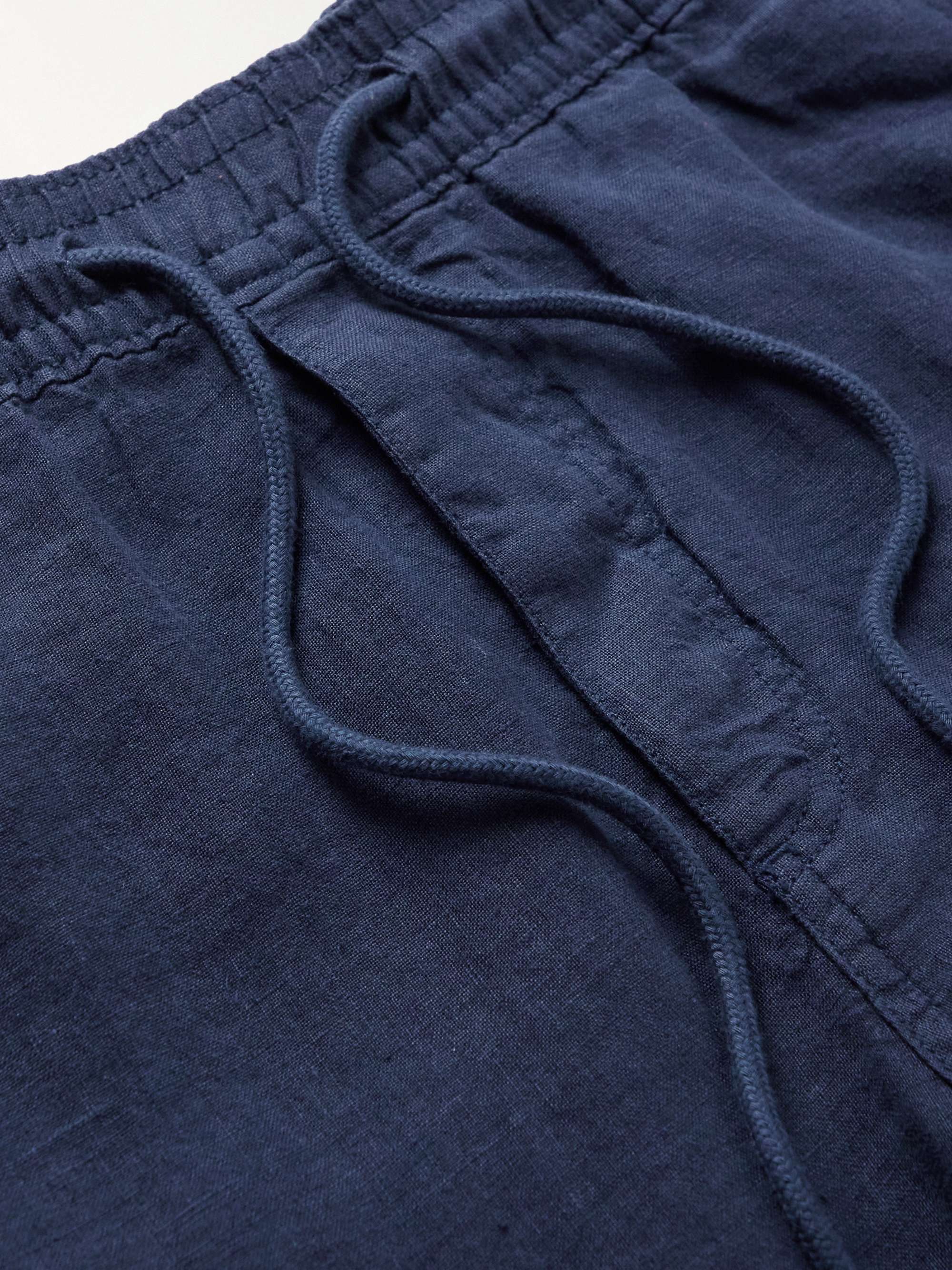 Straight-Leg Linen Drawstring Trousers