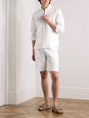 Cutaway-Collar Linen and Cotton-Blend Shirt