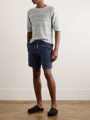 Straight-Leg Linen Drawstring Bermuda Shorts
