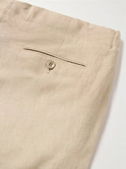 Straight-Leg Linen Drawstring Shorts