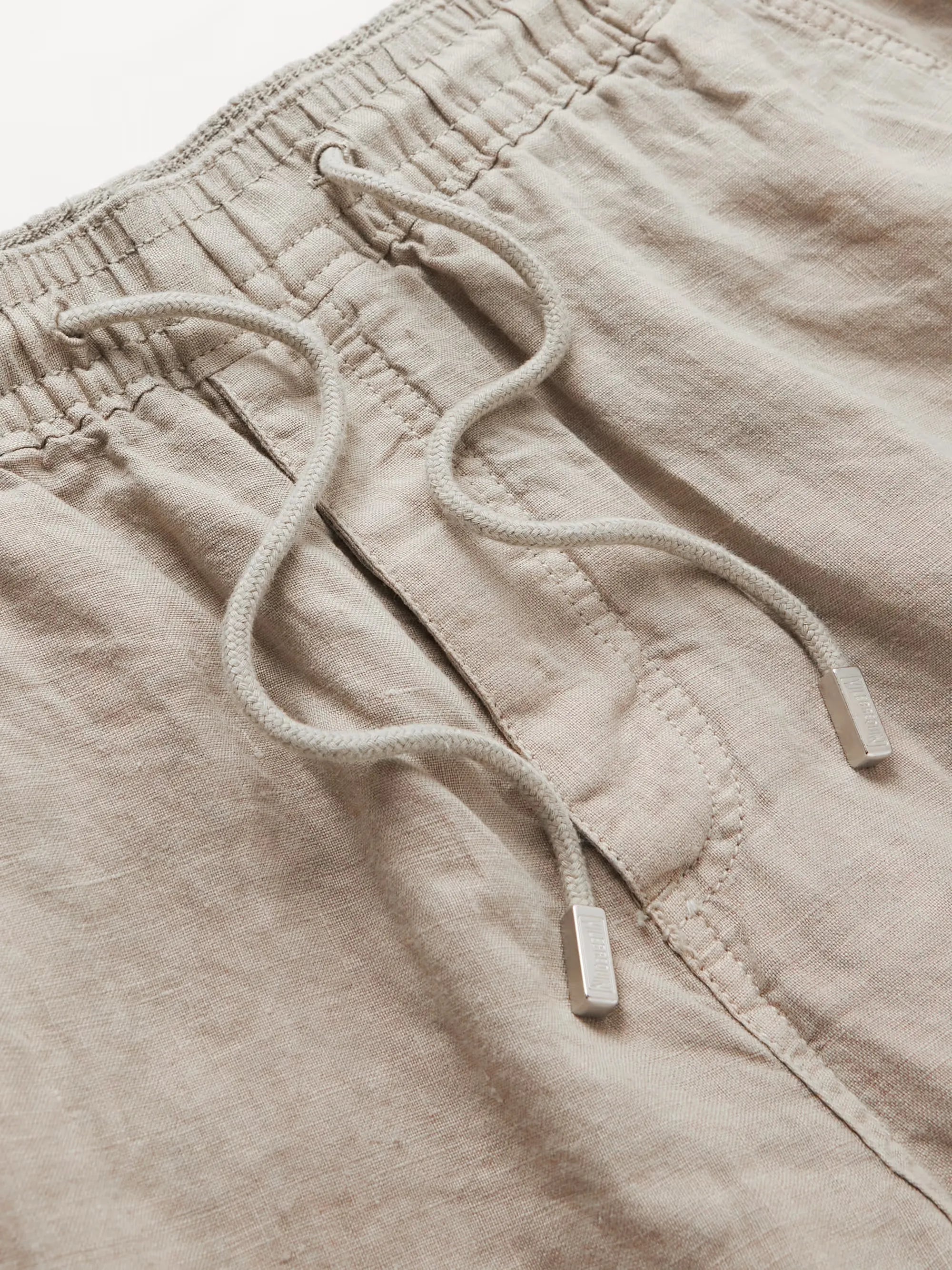 Straight-Leg Linen Drawstring Cargo Shorts