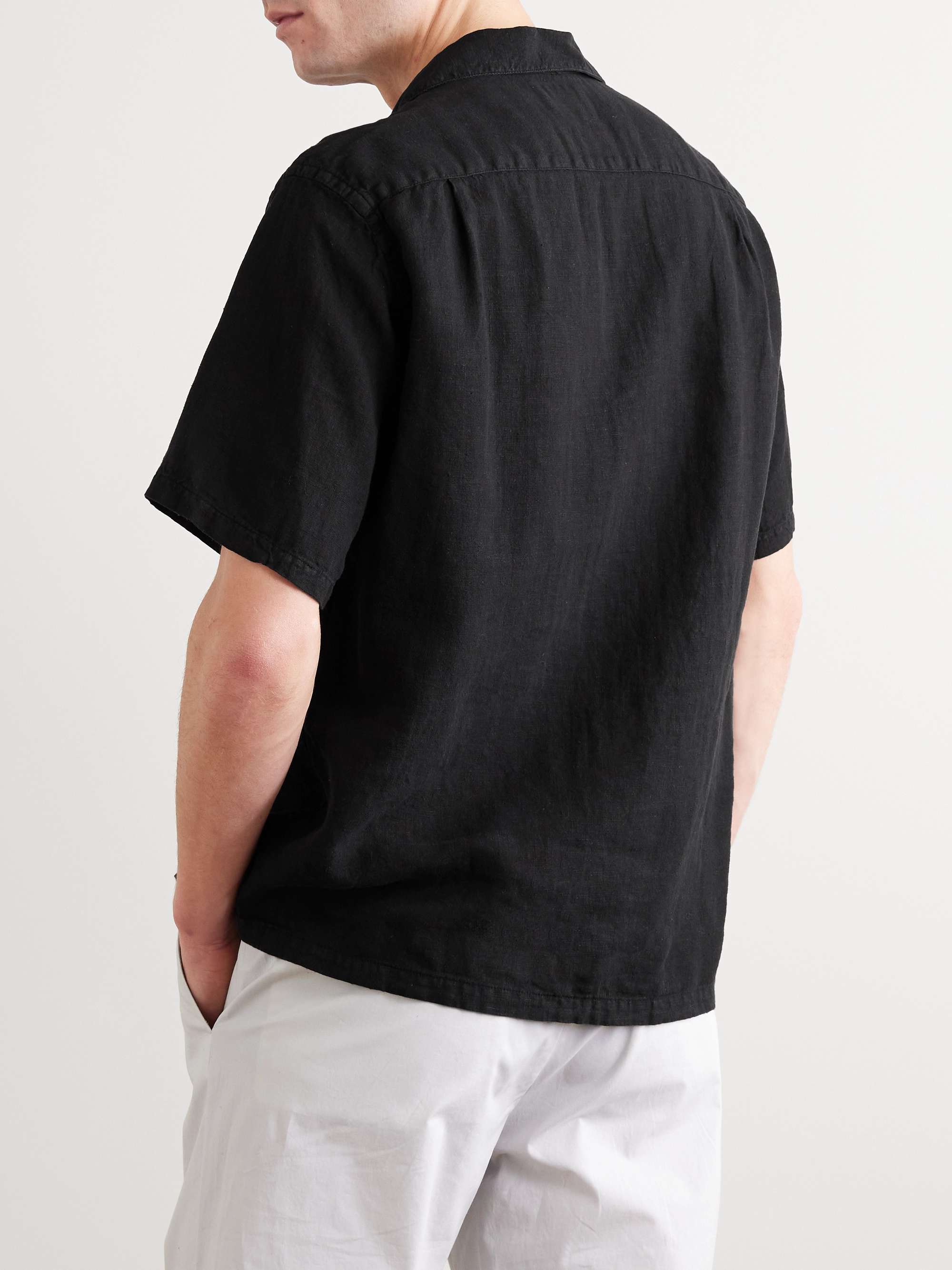 Camp-Collar Linen Shirt