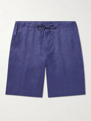 Straight-Leg Linen Drawstring Shorts