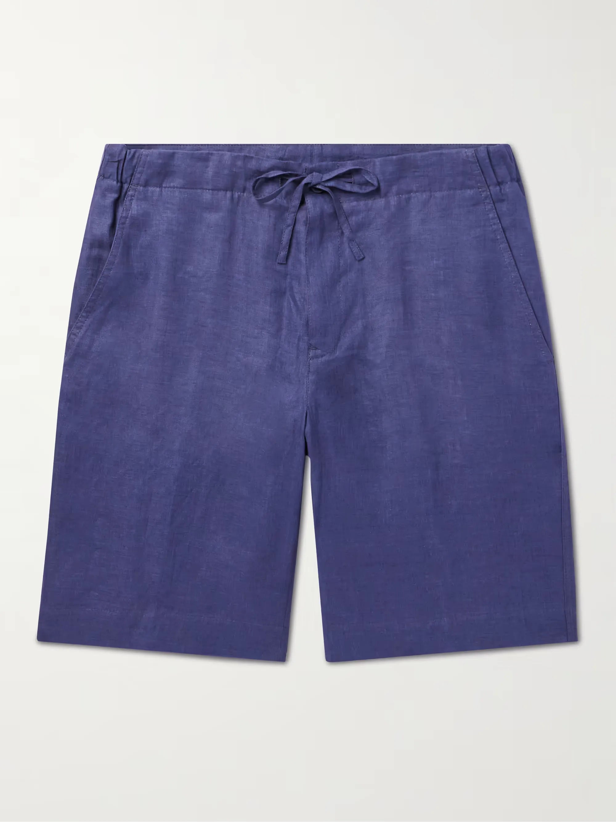 Straight-Leg Linen Drawstring Shorts