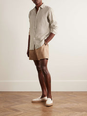 Men Linen Shirt in Beige